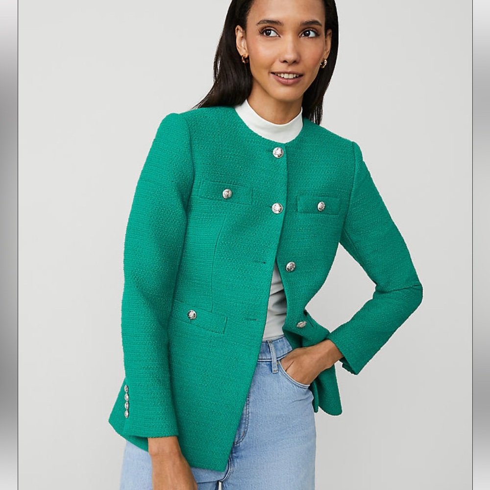 Ann Taylor Emerald Textured Blazer